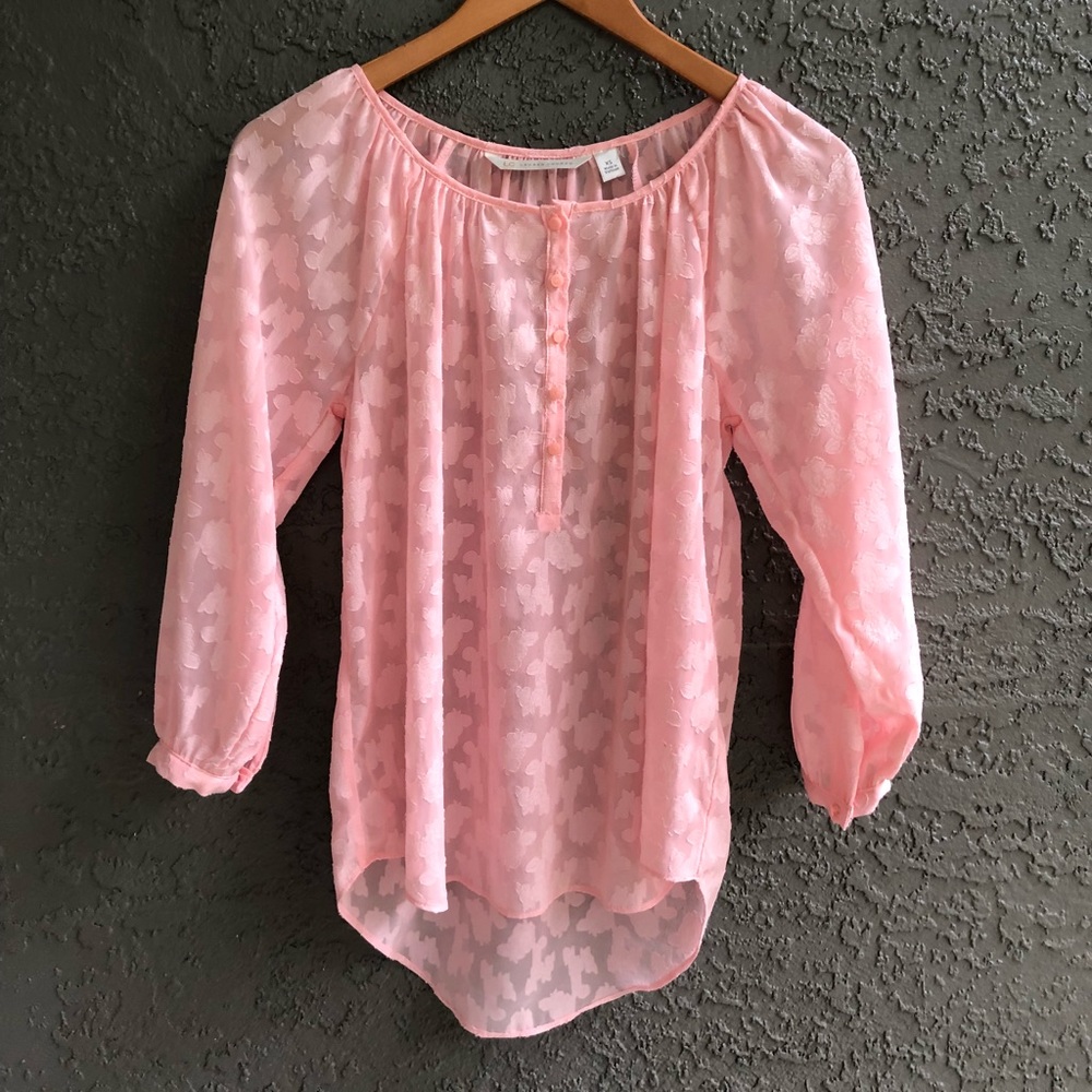 Sheer pink Lauren Conrad blouse